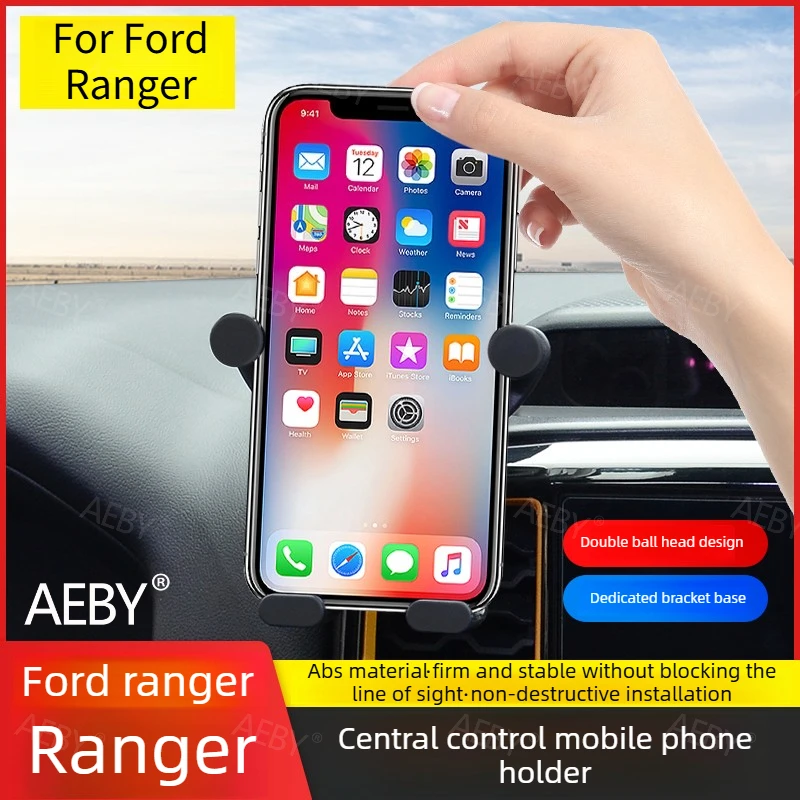 

For Ford Ranger 2022-2026 Adjustable anti-slip car mobile phone holder,Dashboard central control navigation bracket,Accessories