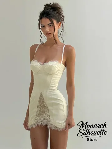 Сatin Lace Corset Mini Dress