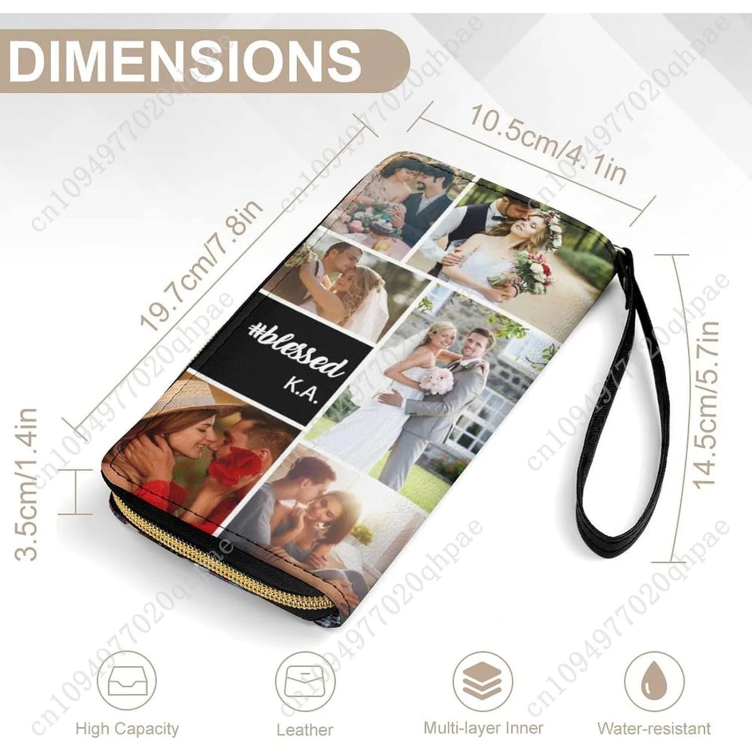 شخصية صور الكولاج محفظة جلدية مخصصة محفظة طويلة للنساء سعة كبيرة مخلب السفر محفظة هدية لصديقة أمي