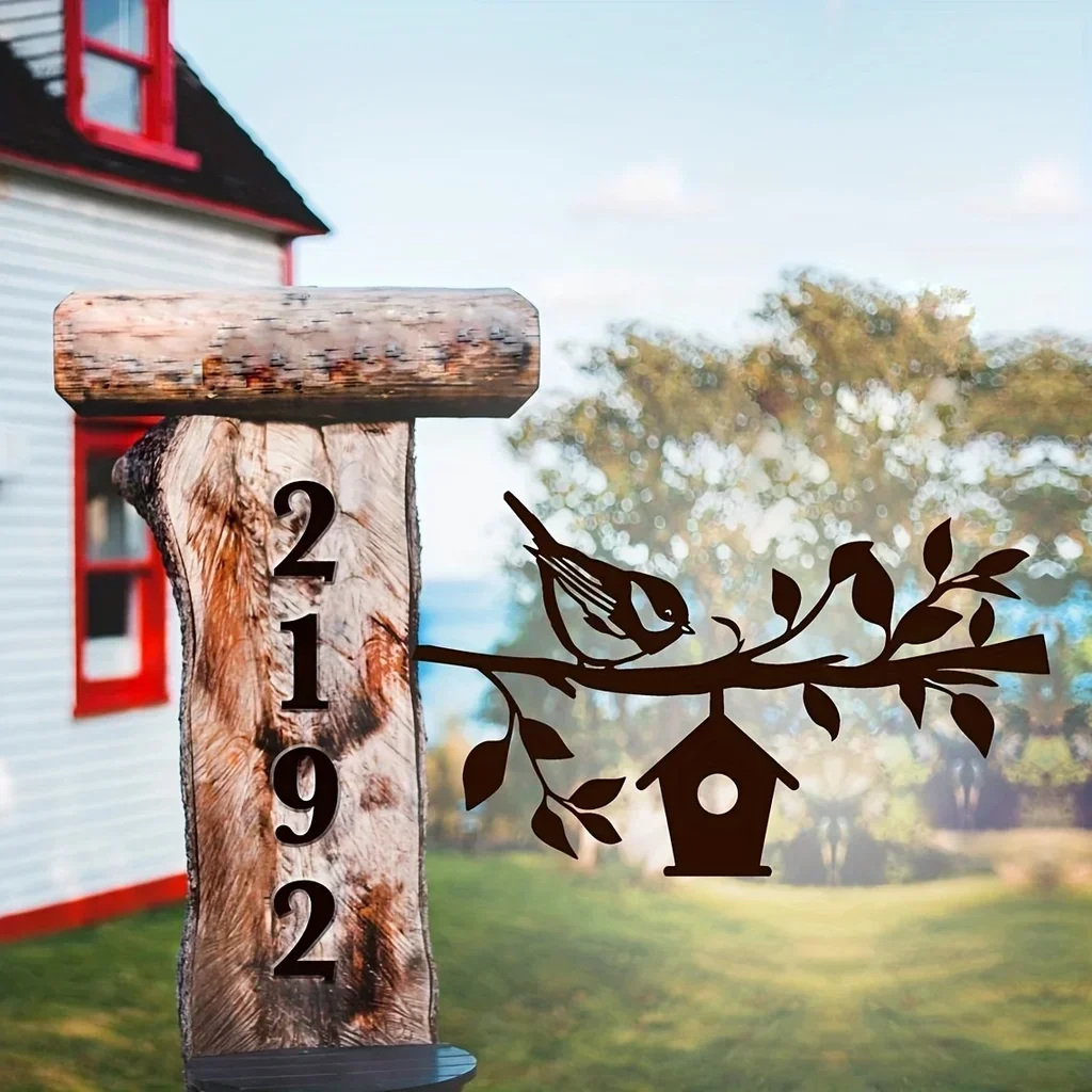 1pc Sparrow Metal Silhouette Garden Stake, Metal Yard Art, Garden Tree Decorations Backyard Garden Patio Outdoor Decoration