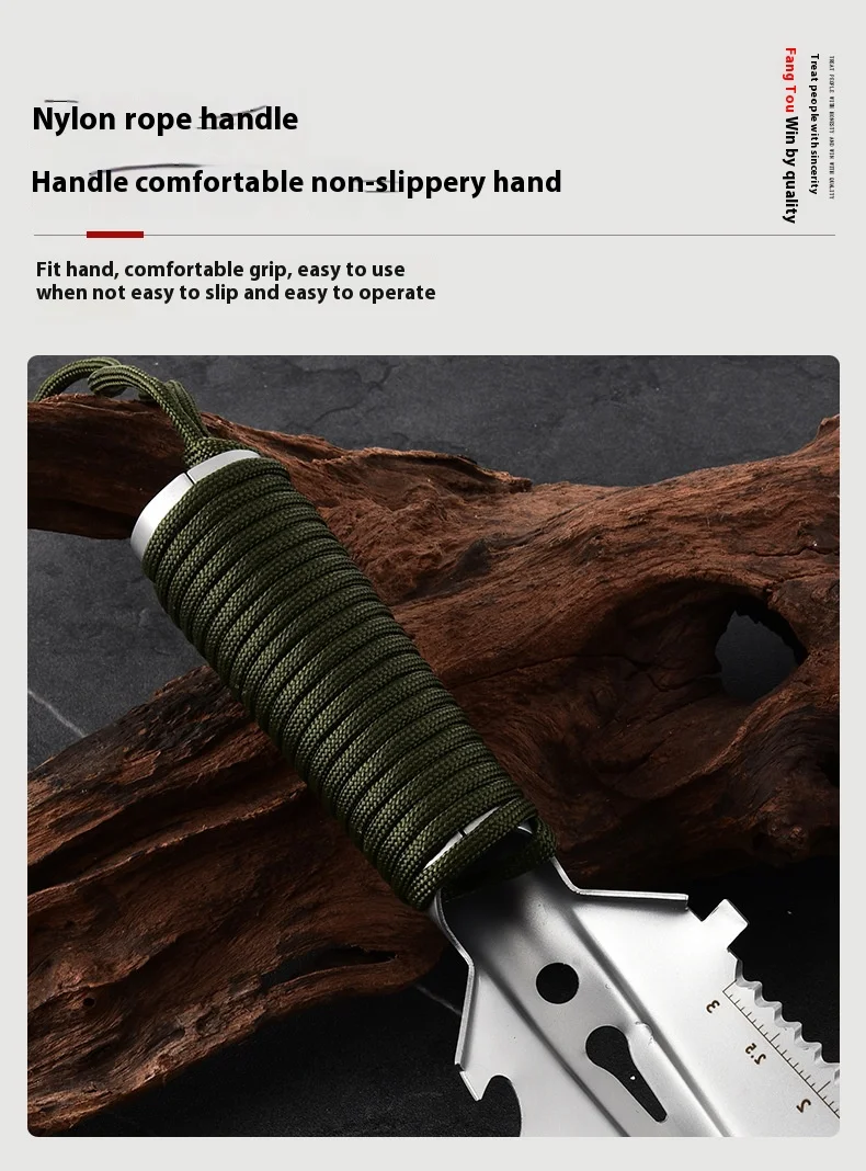 Portable Camping Hiking Traveling Pinic Shovel Multifunctional Ordnance Shovel Survival Outdoor Equipment Garden Tool Shovel image 3
