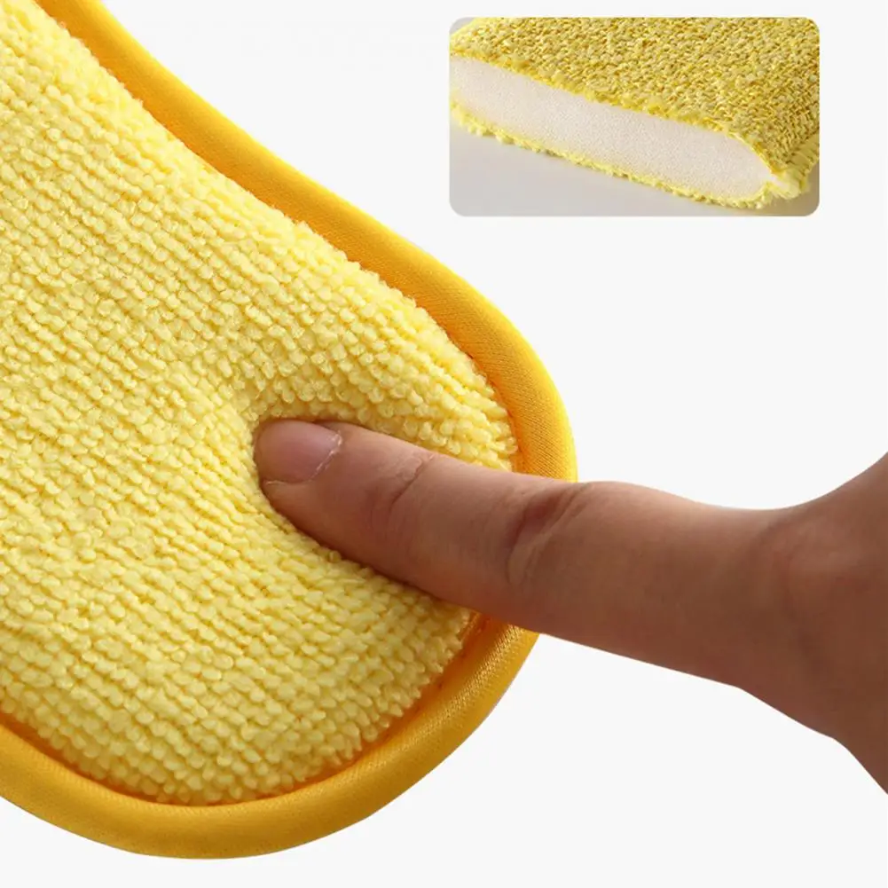 Cleaning Brushes Dish Sponge Kitchen Cleaning Scrubbing Sponges Microfiber Scrubber Sponge Soft Oil-proof Pot Pan Dish Washer Sp