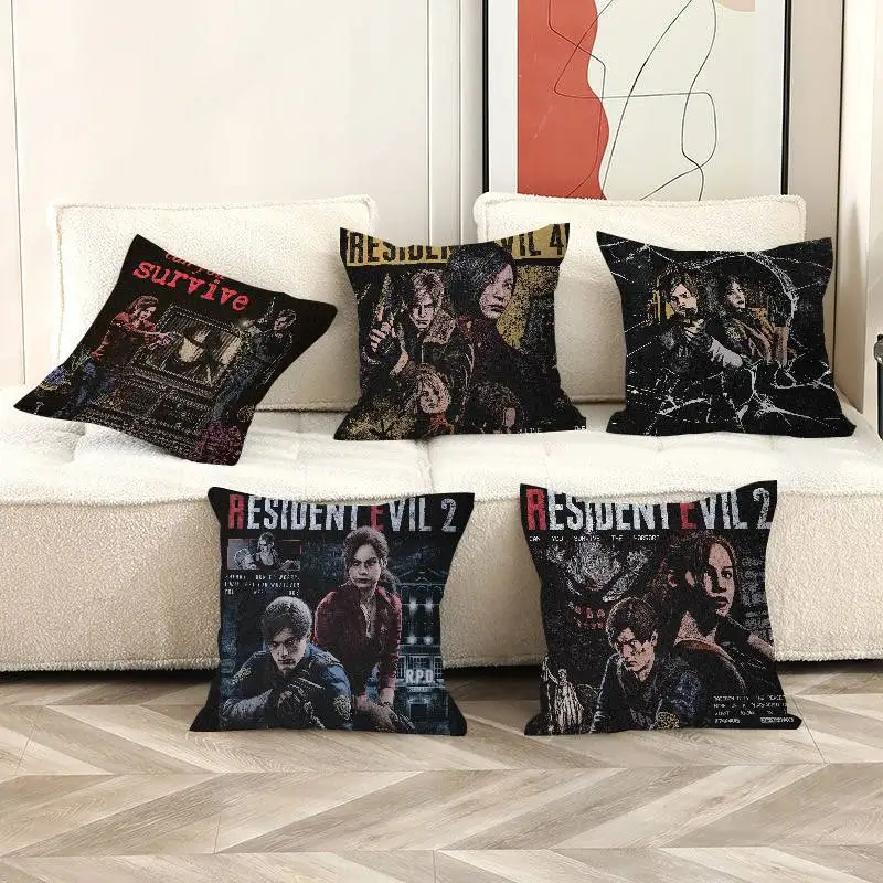 Resident Evil Retro Character Personalized Pillow Cover Kids Bedroom Wild Party Decor Pillowcase Kid Birthday Shower Gift