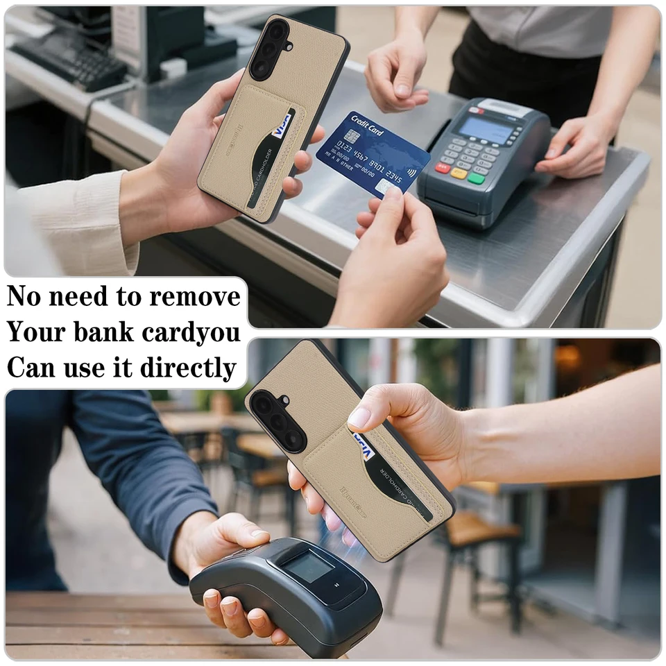 Funda de piel de PU con porta tarjetas para Samsung A57 A56 A55 A37 A36 A35 A27 A26 A17 A07 A06, diseño duradero 4
