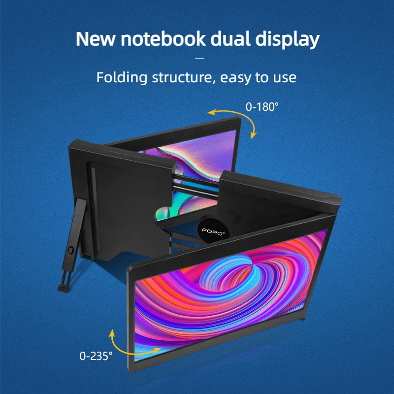 For Business 12 Inch One Line Dual Screen Portable Monitor Notebook Expansion Screen External Auxiliary Screen Smart