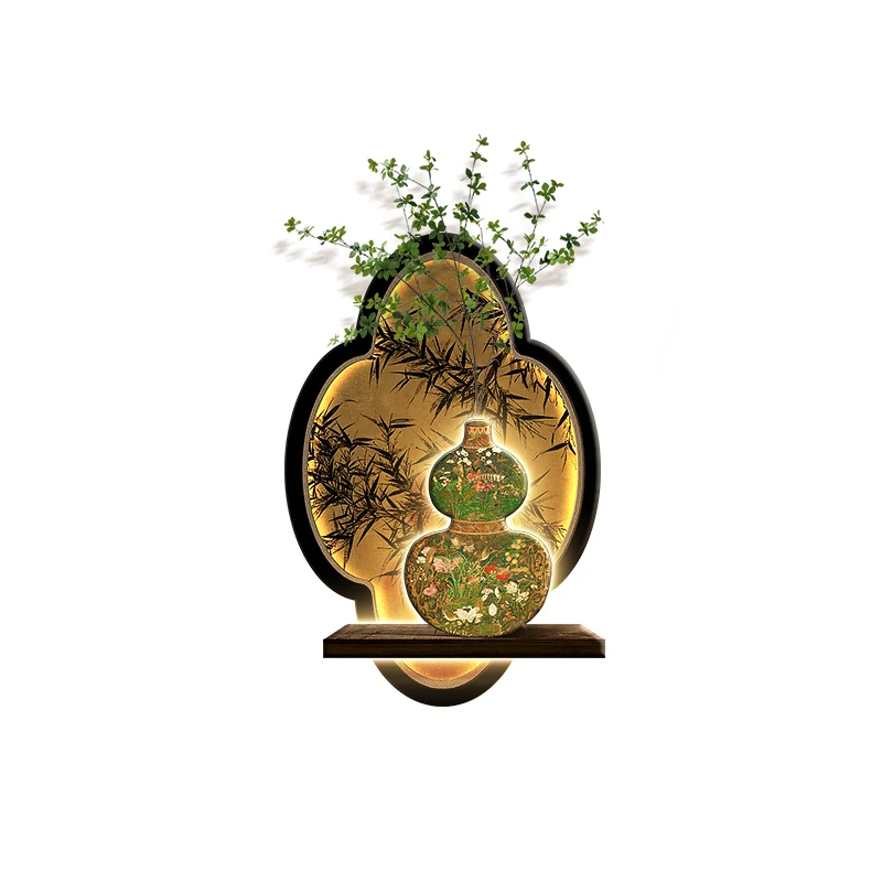 Chinese-style gourd decorative paintings for living room, new Chinese-style wall hangings for dining room, TV and sofa backgroun