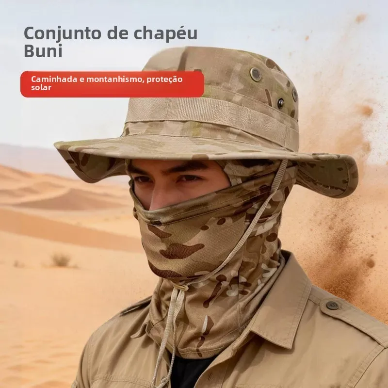 bone-de-pesca-camuflado-fino-para-verao-ao-ar-livre-conjunto-de-mascara-e-chapeu-tatico-binyi-masculino-para-caminhada-resp