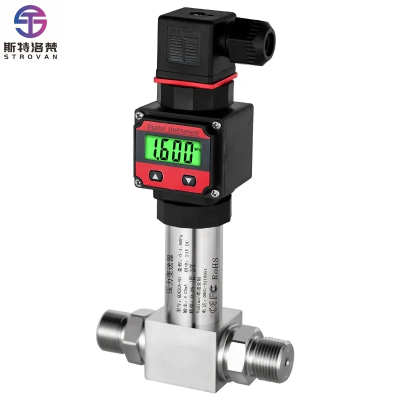 

LCD Digital Differential Pressure Transmitter 0-1Mpa 100Kpa 4-20mA 0-10V RS485 M20*1.5 Sensor Transducer
