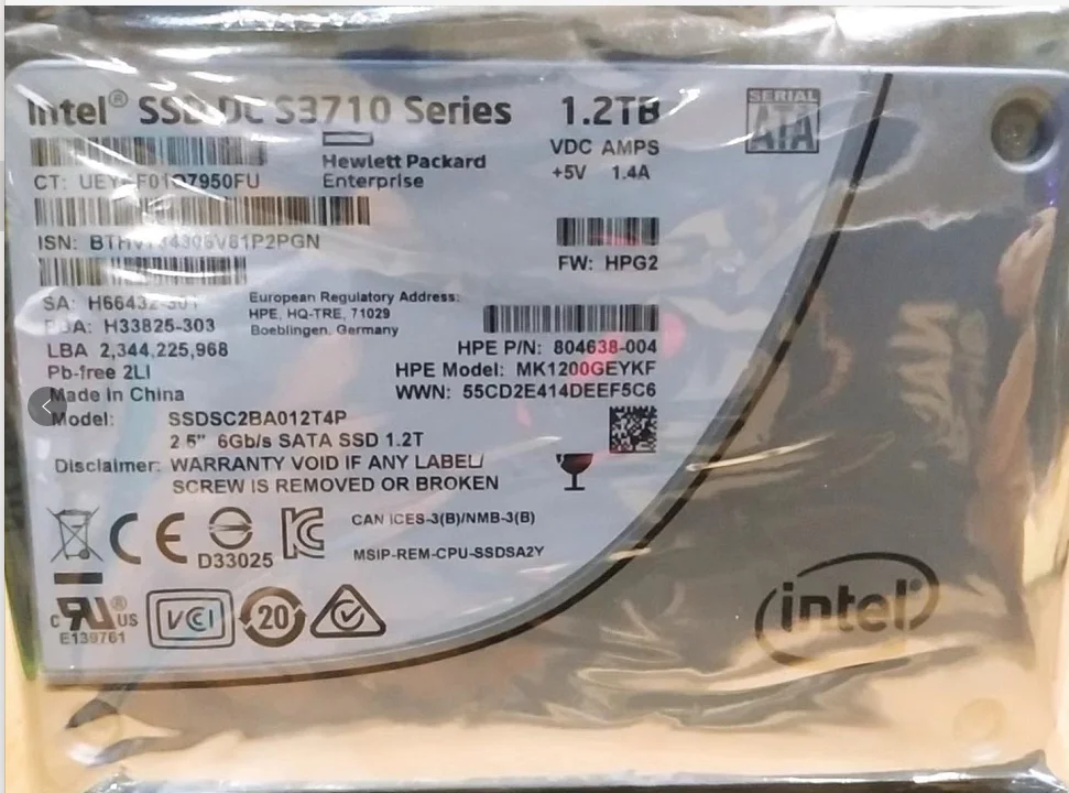 

1.2TB Intel DC SSD Series S3710 MLC SATA III 2.5" SSD 1.2 TB SSDSC2BA012T4P SSD