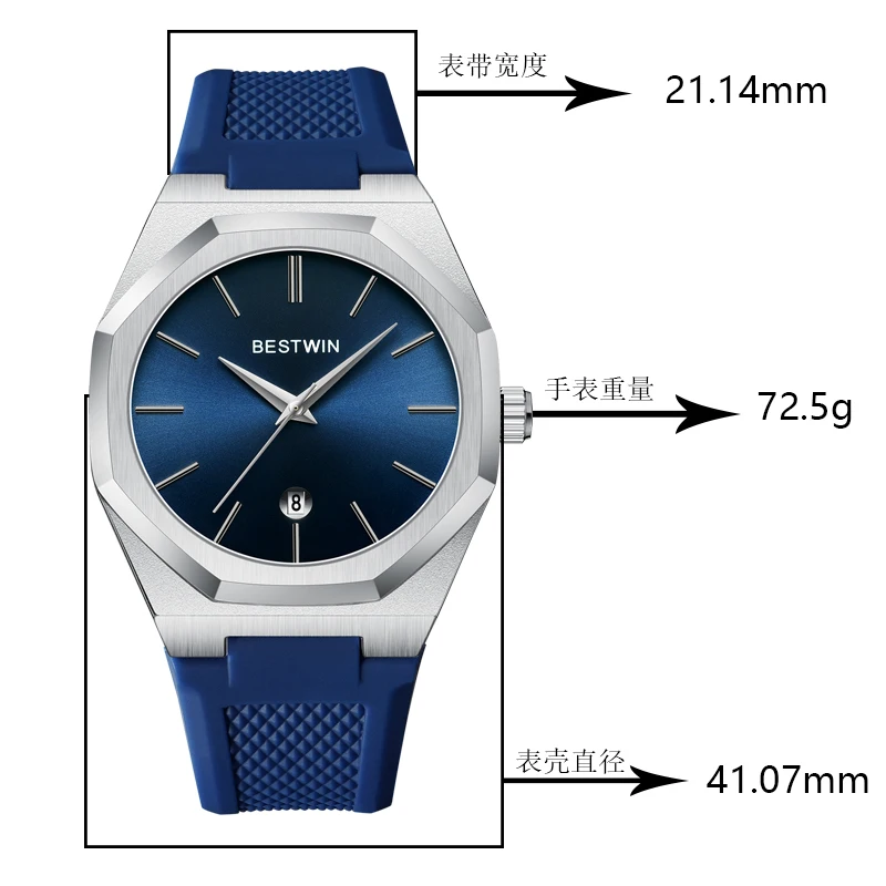 ساعة كرونوغراف رجالية رياضية عصرية مقاومة للماء من السيليكون كوارتز من أفضل العلامات التجارية الفاخرة مع التاريخ - Reloj Para Hombre 2025 #5