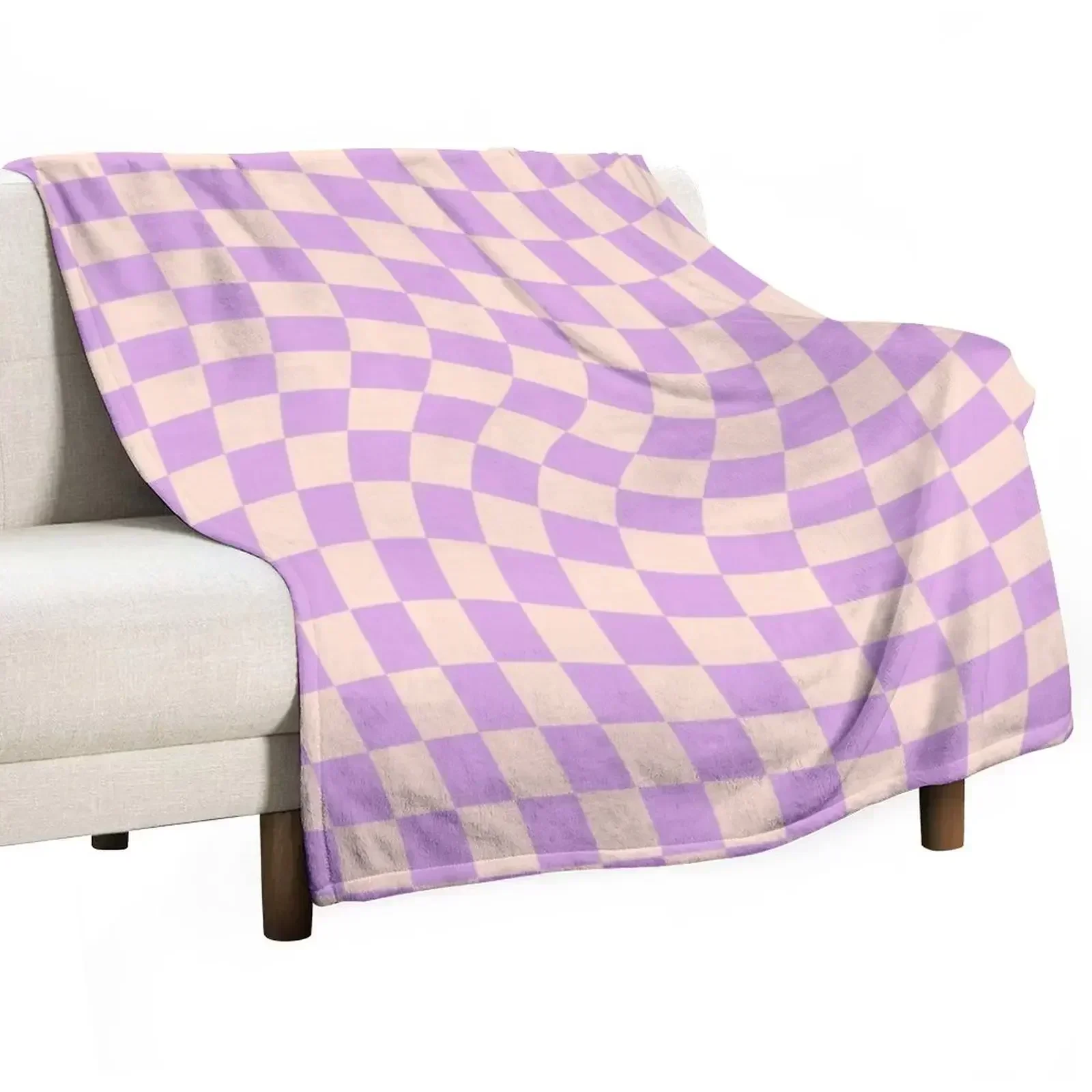 Check V - Lilac Twist Throw Blanket Luxury Brand Summer Designers Multi-Purpose Blankets Sofas Of Decoration Furry Blankets