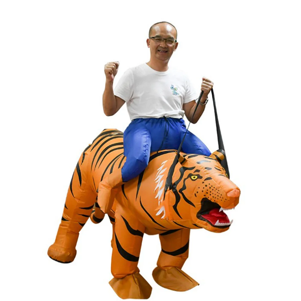 Adult Animals Riding Tiger Inflatable Costumes Cosplay Costume Party Performance Costume Suit