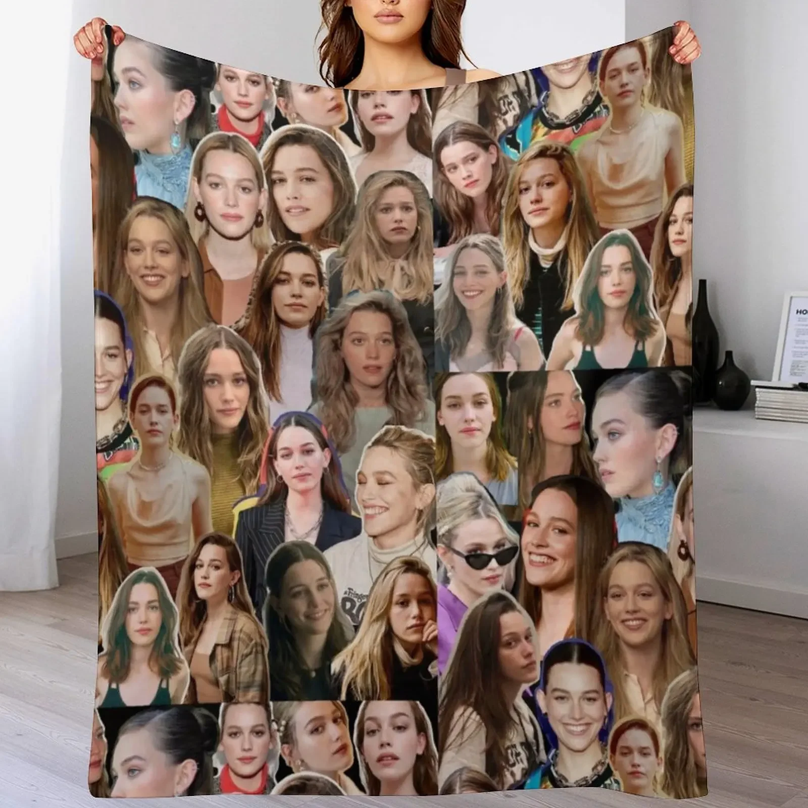 

Victoria Pedretti collage Throw Blanket Warm Plush Fuzzy Blanket for Living Room