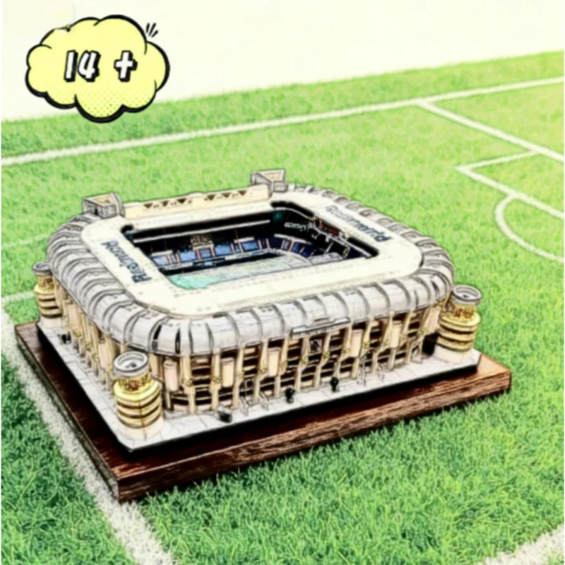 

5878pcs Real Madrid Santiago Bernabeu Stadium Architecture City Home Decor Model Building Blocks Bricks Adult Toys Gifts