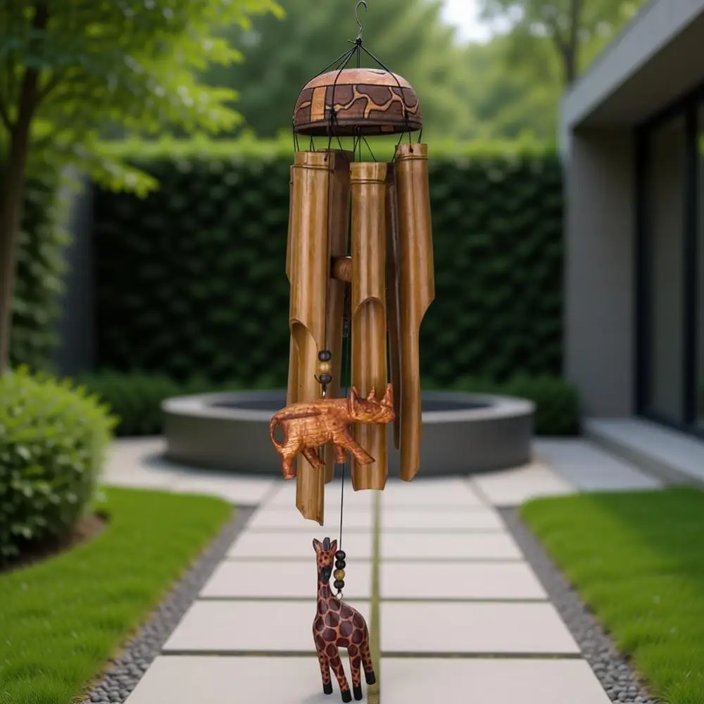 

32 African-Inspired Bamboo Chime for Outdoor and Garden Decor