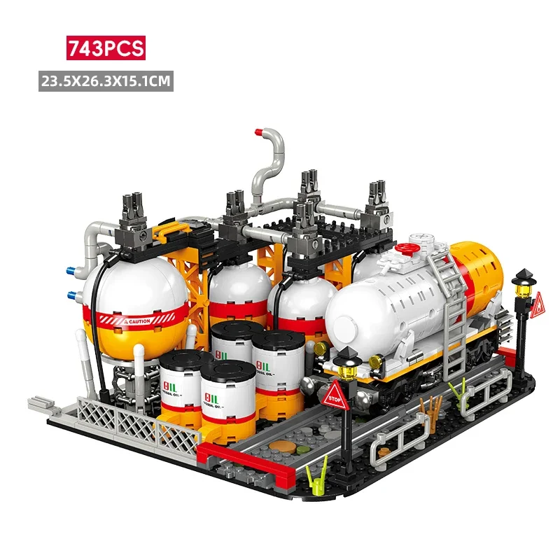 

Urban Industrial MOC Petroleum Engineering Building Blocks Pumping Unit/Refinery/Storage Plant Compatible With LEGO Bricks Toys