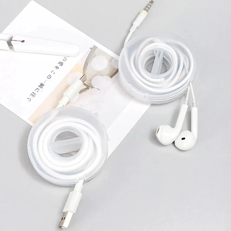 3pcs Transparent Charging Cord Organizer Portable Charging Cord Organizer Holder Storage Case Retractable Reel Box Cable Winder