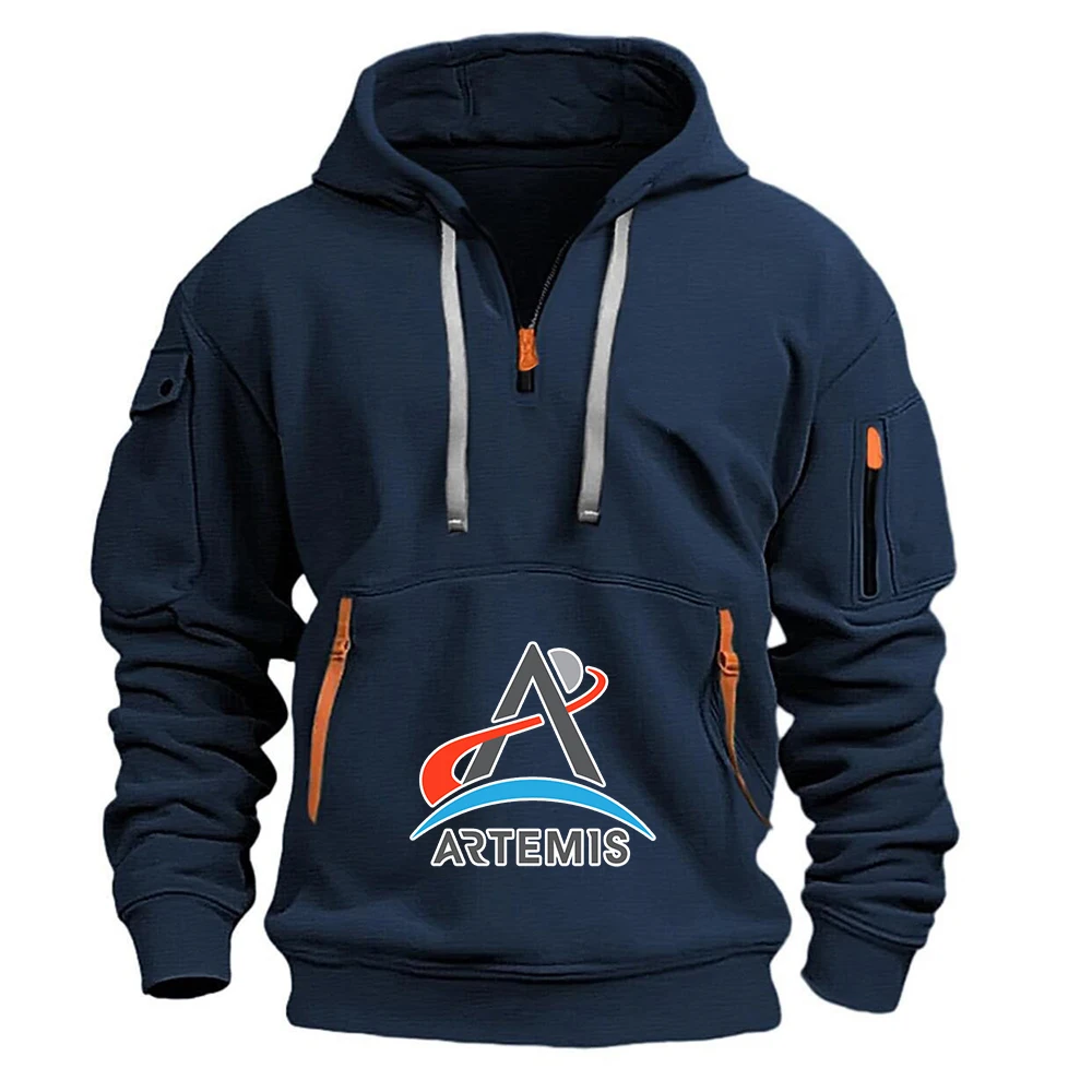 Spring And Autumn Premium Hoodies Men's 2026 Artemis Program Logo Print Classic Timeless Fashion Avant Garde Style Hooded Coat