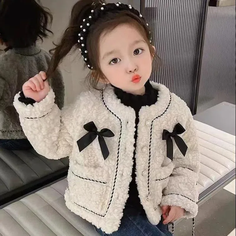 

Baby Girl Boy Winter Jacket Thick Woolen Cloths Infant Toddler Child Warm Sheep Like Coat Baby Outwear Cotton Fashion 2-8Y