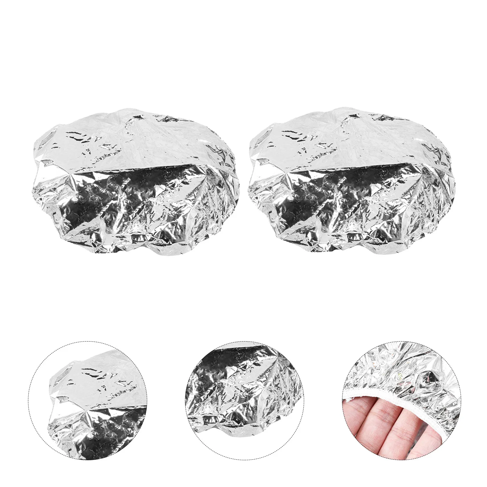 10Pcs Aluminum Foil Hair Caps Heat Insulation Elastic Hairdressing Caps for Deep Conditioning Rejuvenating Home