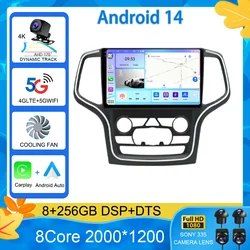 For Jeep Grand Cherokee WK2 2014 Car radio Multimedia Carplay Navigation GPS Wireless Android Auto Car Stereo HDR Radio 5G Wifi