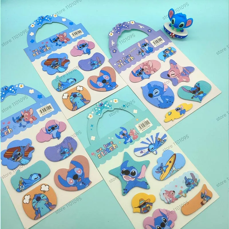 3pcs/lot Disney Bow Stitch Memo Pad Sticky Notes Kawaii  Stationery Notepad Scrapbooking  Post Office School Supplies Kids Gift