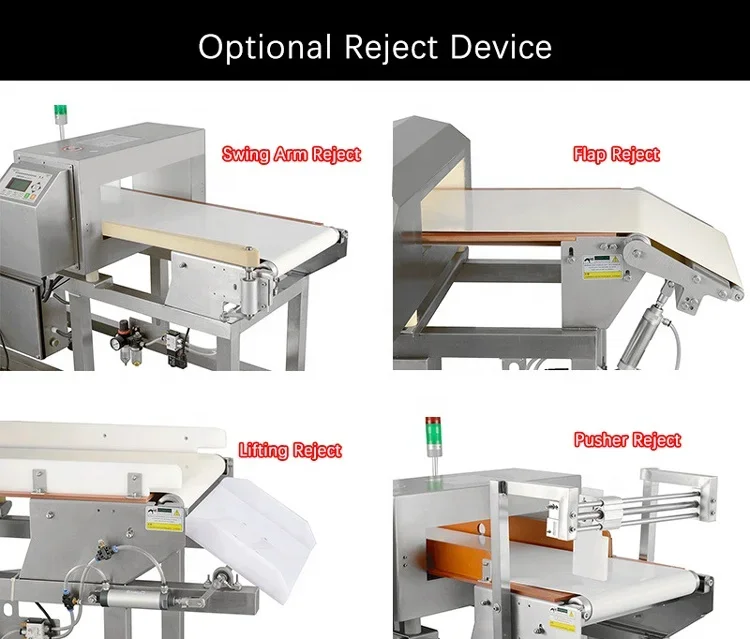 Advanced Production Line Conveyor Food Metal Detector Machine With A Reject Rejector