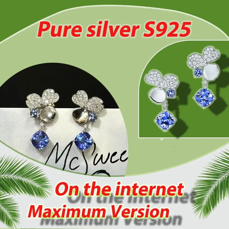 

Design inspired petal studded diamond earrings made of pure silver S925, fashionable and elegant Paper Flowers series earrings