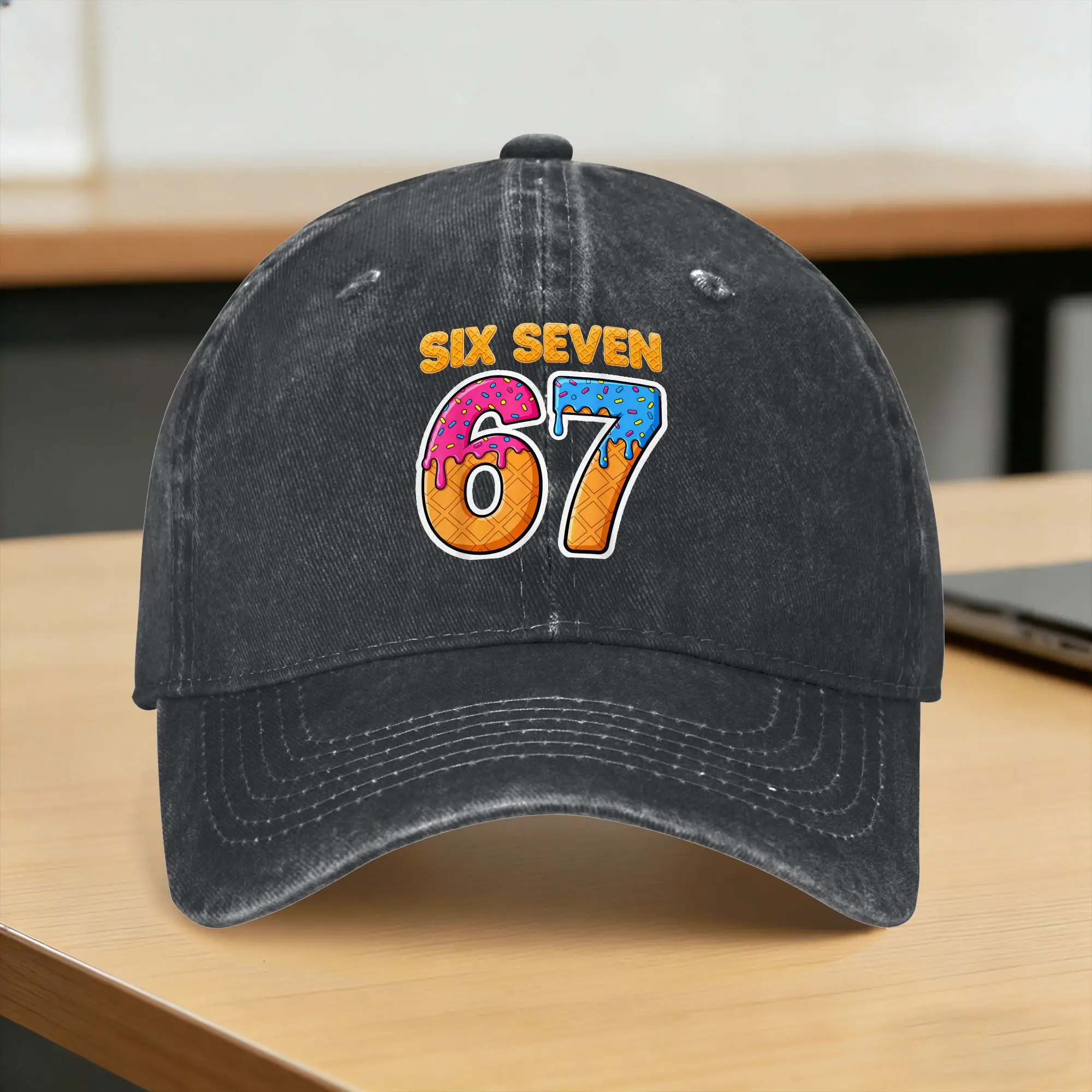 Six Seven Ice Cream Drip Gen Alpha Slang Funny 6 7 Meme Casual Baseball Cap Fishing Hip Hop Hats Spring Men Street Baseball Caps