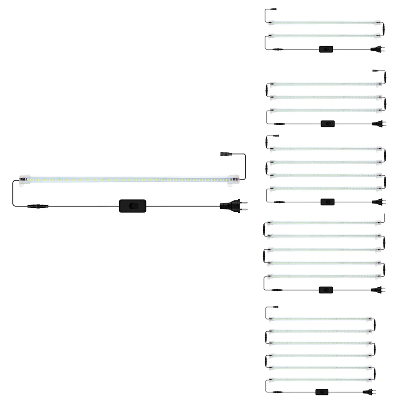 Tira de luces LED de cultivo de piojos, 50Cm, para plantas de estante de flores de interior, lámpara de espectro completo, enchufe europeo