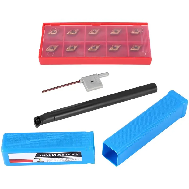 

N10R-12Pcs Dcmt0702 Carbide Inserts + S12M-Sducr07 Boring Bar 150Mm With Wrench For Cnc Lathe Inner Turning Tools