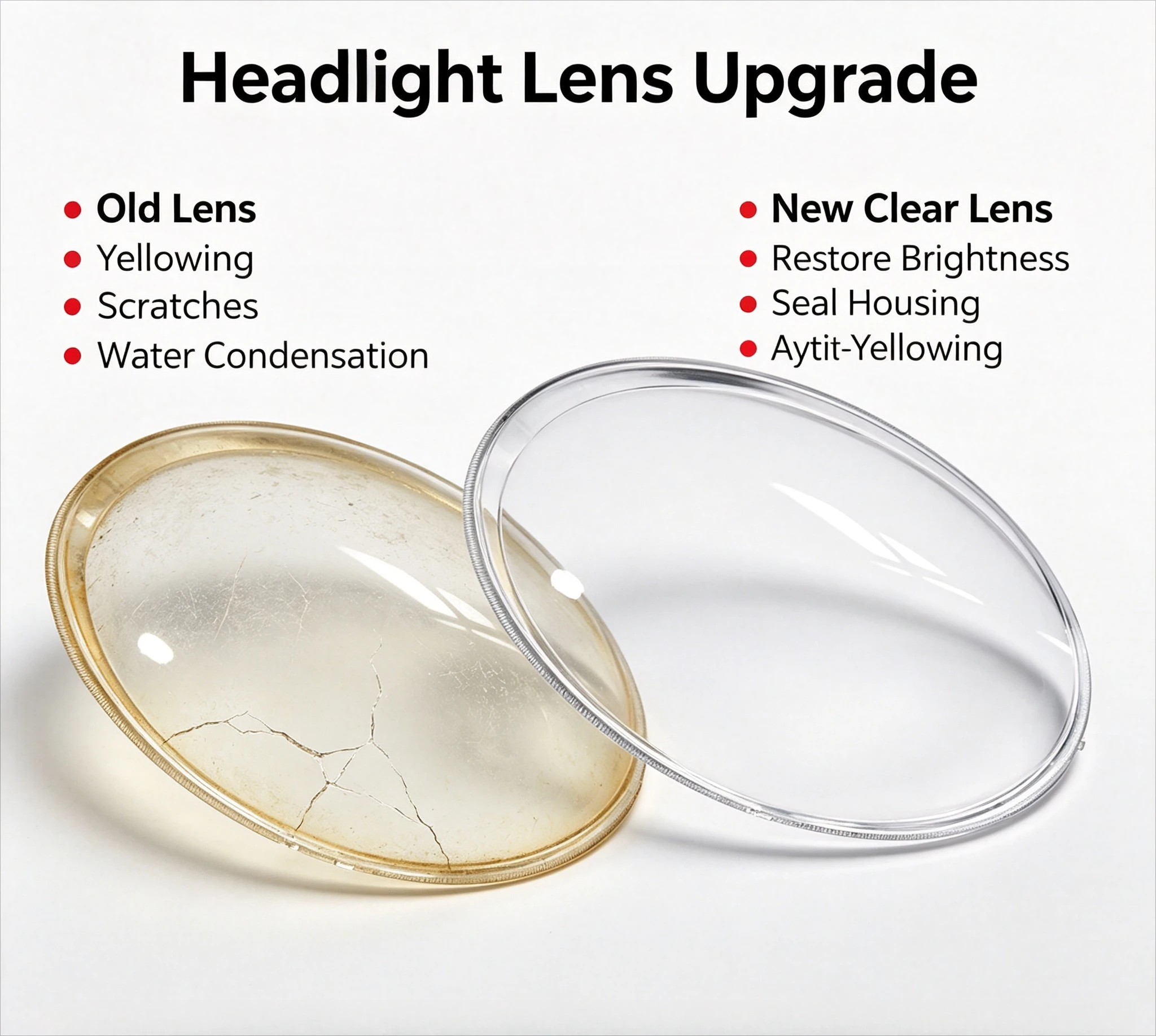Moggic Headlight Lens Cover For Volkswagen Beetle 2006-2011 Left Right Optional Butyl Seal Glue Transparent Replacement Shell