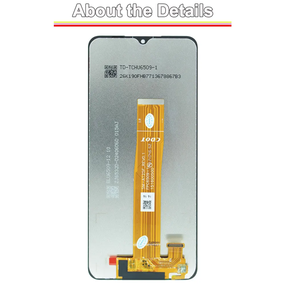 Suitable for Samsung Galaxy A12 A125F A125M A125U A125WA12N LCD display screen, with screen frame and back cover repair kit