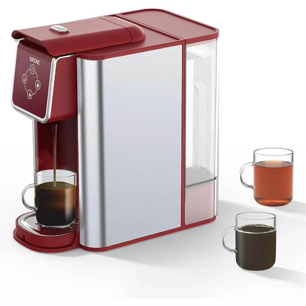 Coffee Maker for K-Cup Capsule, Ground Coffee, and Leaf Tea with 6-10 oz Cup Size, 50 oz Removable Water Reservoir, Red