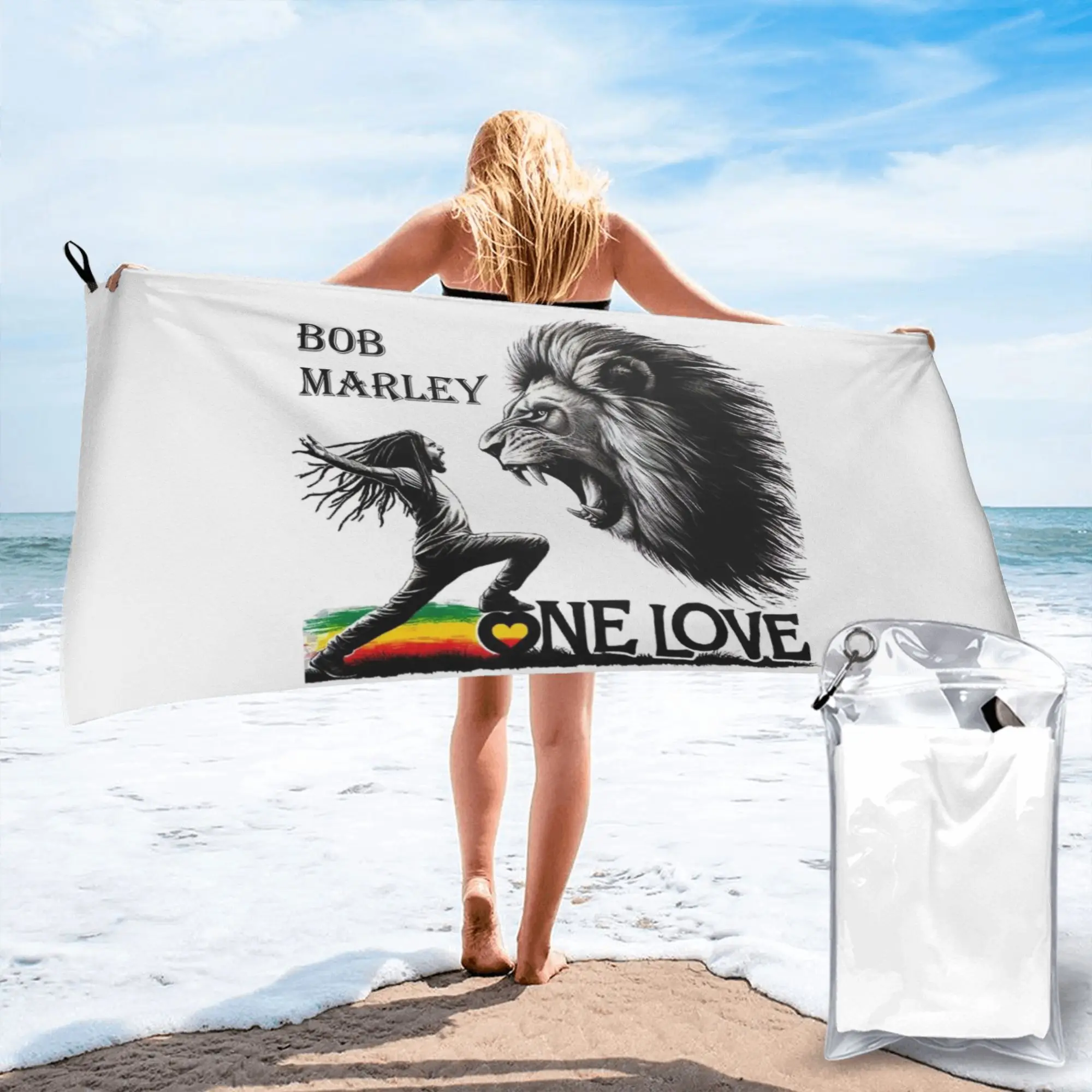 Jamaica Reggae Rock Bob Marley Beach Towel Soft Microfiber Quick Dry Absorbent Quick Towels For Mountain Climbing