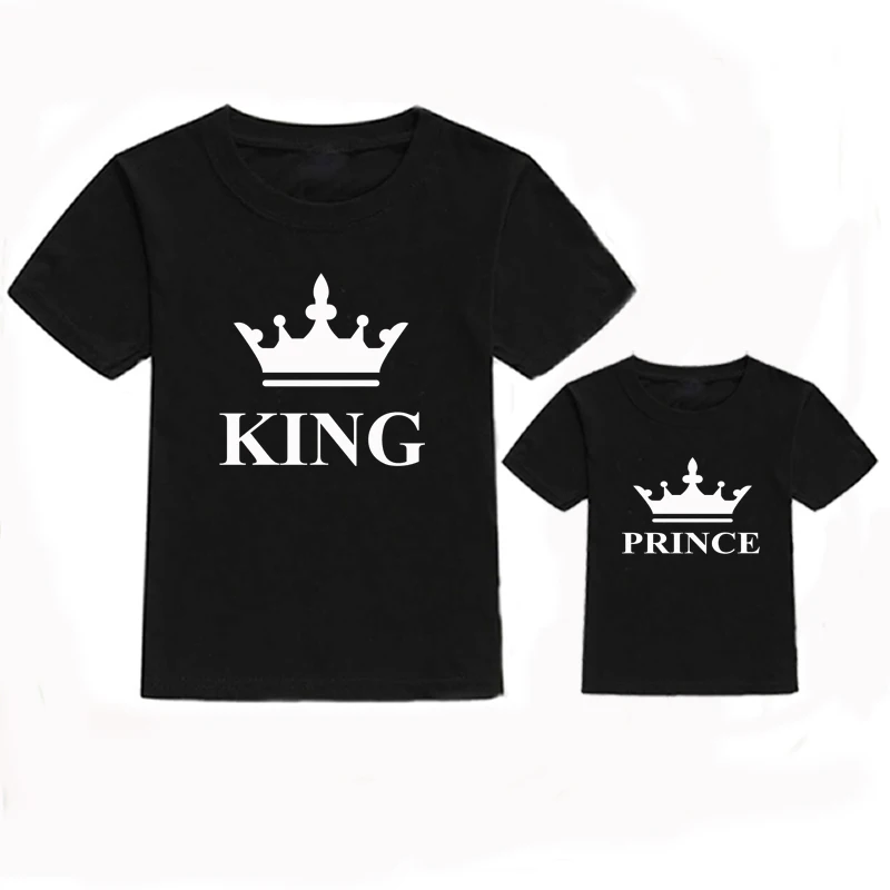 Summer Father And Son Big Man Little Man Cotton Short Sleeve Dad And Me Family Set King And Prince T-shirts For kids And Adults