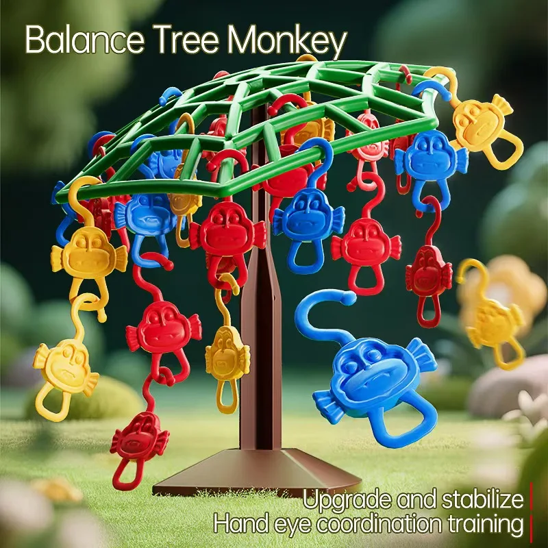 Educational Monkey Climbing Tree Hang Toy for Kids - Intelligence Board Game Balance Funny Desktop Party Game Gift for Toddler
