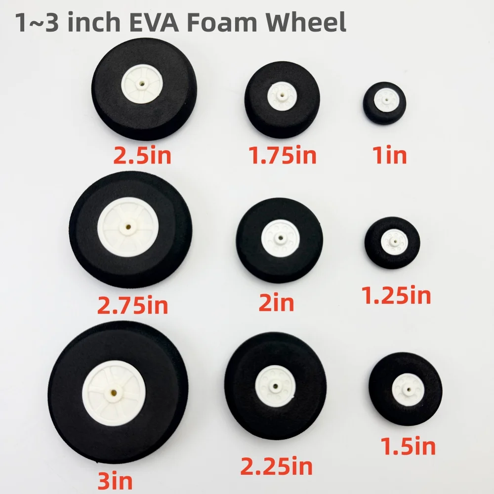 2pcs/1Pair RC Airplane EVA Sponge Tail Wheel 1inch To 3Inch 25-76mm Airplane Car From Wheels Sponge Tire Replacement Toy Parts