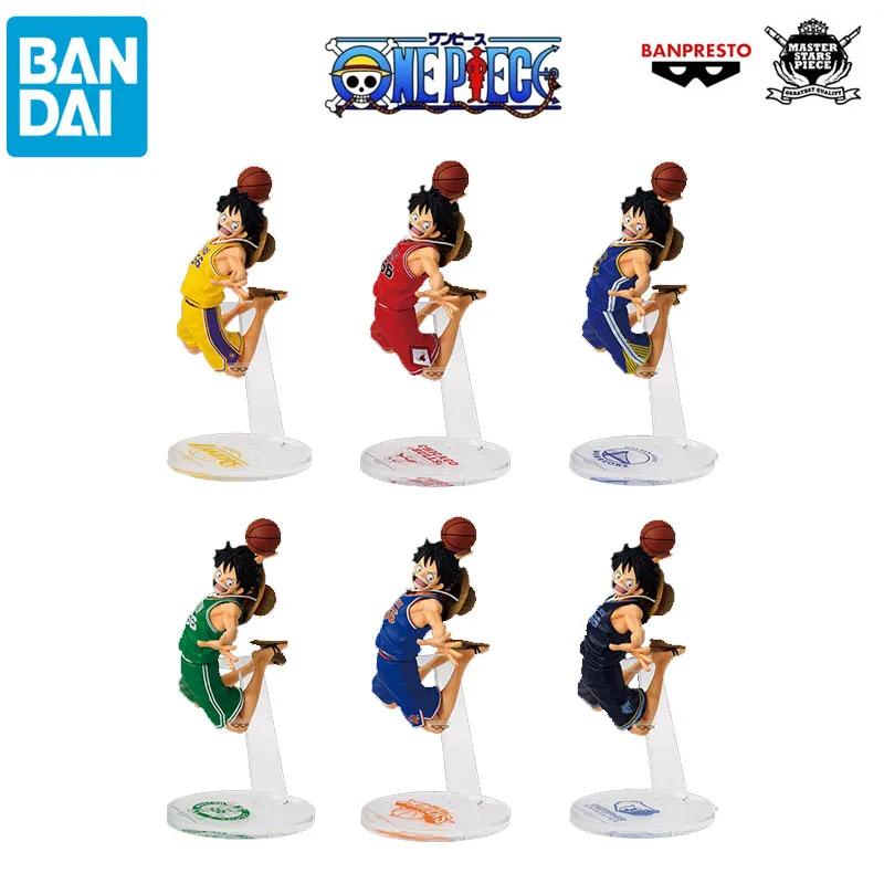 Figura de Anime Original de BANDAI, One Piece × NBA, MASTER STARS PIECE, THE MONKEY.D.LUFFY, LOS ANGELES LAKERS, Figuras de Acción, Juguetes, Regalos