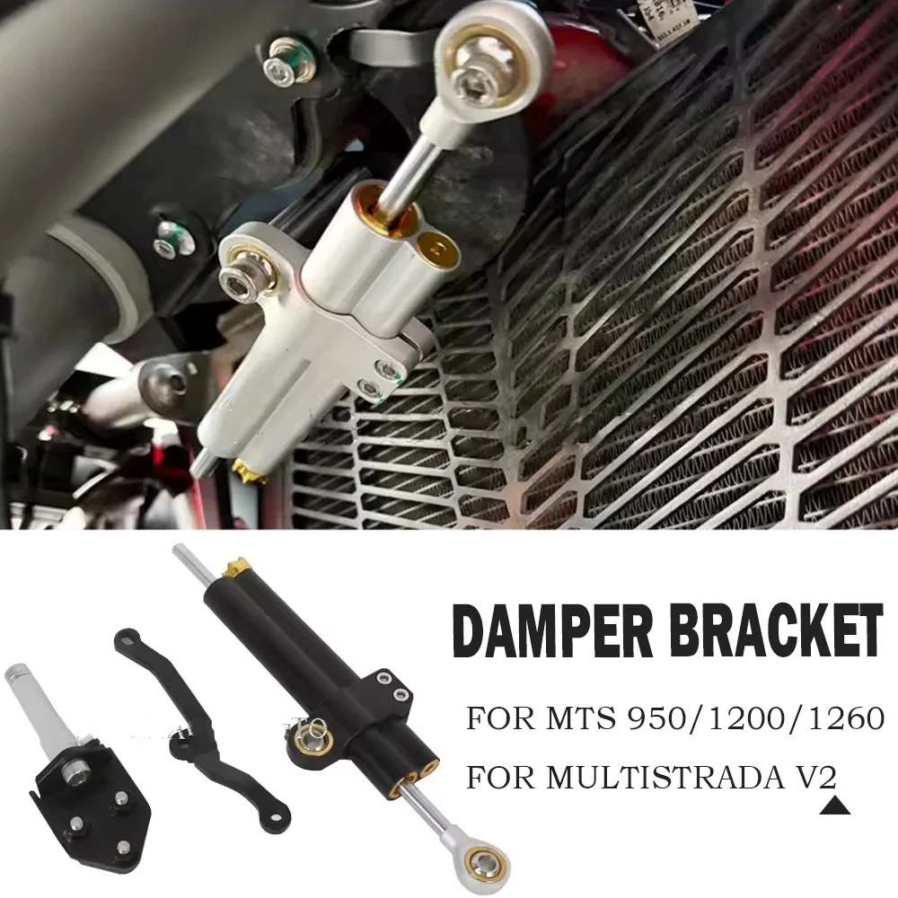 Nuovo Per Ducati MTS950/1200/1260 Smorzatore direzionale modificato e Multistrada V2 Ammortizzatore Stabilizzatore Ammortizzatore di sterzo 2018-