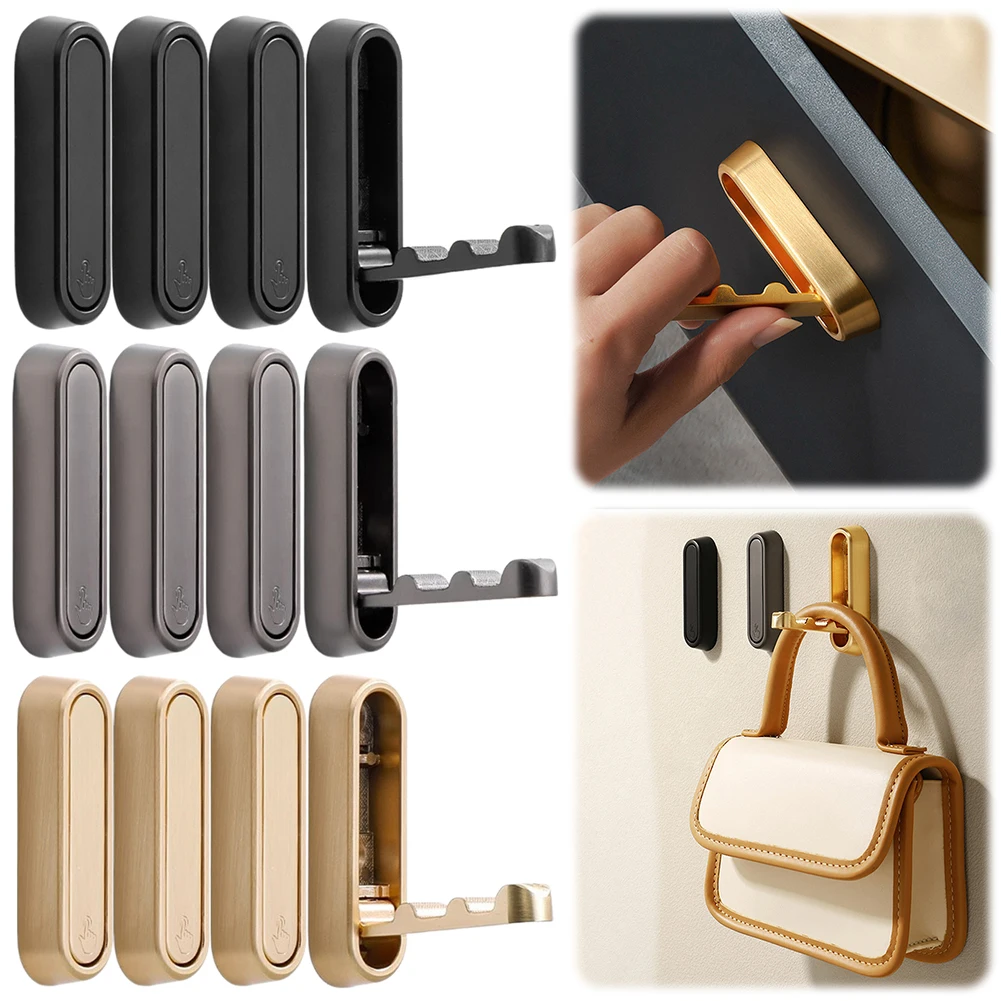 

4 шт. складной настенный крючок, вешалка для полотенец, цинковый сплав, дверная вешалка для одежды, пальто, шляпы, сумки, компактный настенный крючок для ванной комнаты