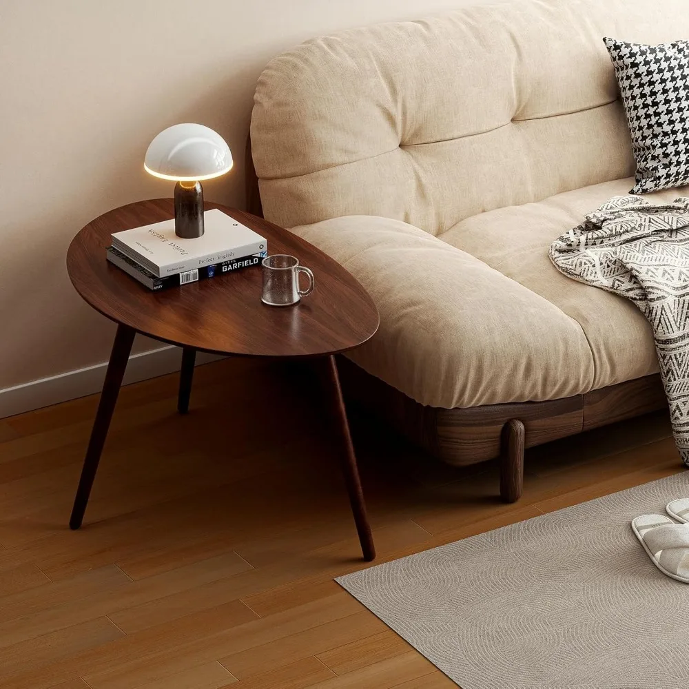 Mid-Century Modern Oak Coffee Table, 25.6 Small Living Room Side Table, Minimalist Design