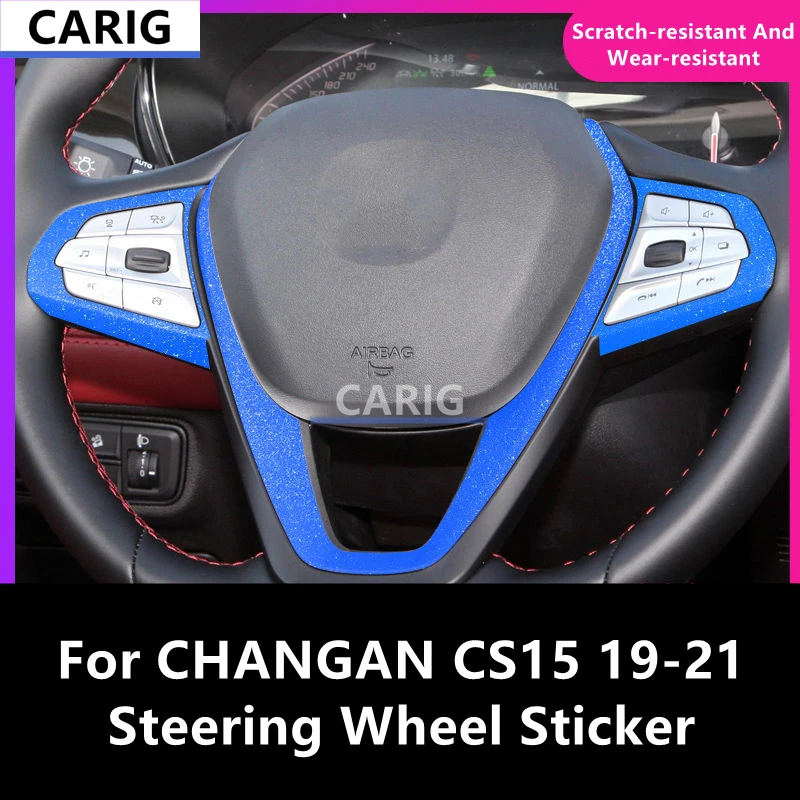 

For CHANGAN CS15 19-21 Steering Wheel Sticker Carbon Fiber Pattern Protective Film Interior Modification Accessories