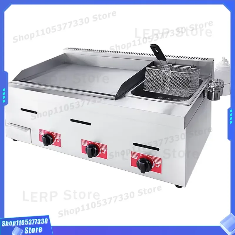Commercial Stainless Steel Gas Frying Pan Flat Bottom Heavy Duty Restaurant Kitchen Cookware Professional Grade Large Size