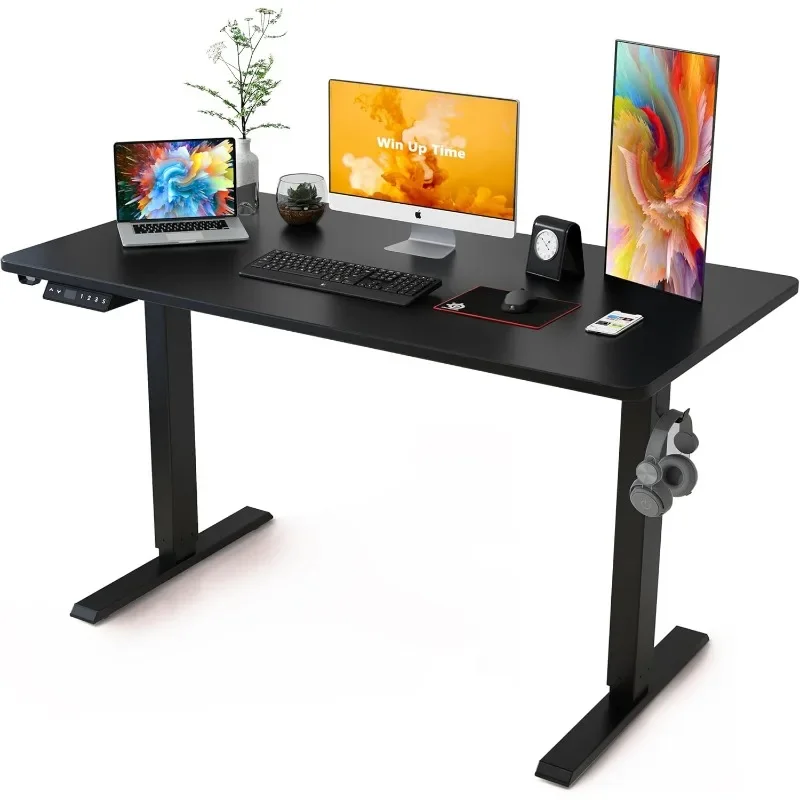 

Win Up TimeAdjustable Height Desk, Electric Standing Desk, for Home and Office, Computer Desk Workstation with Shelf,