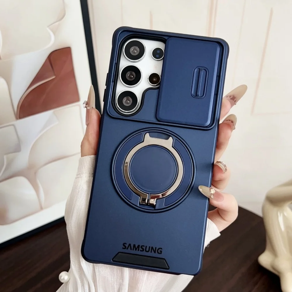 Military Armor Slide Kameraschutz Magnethalterung Hülle Samsung S26 S25 FE S24 S23 S25 Ultra S22 Plus S21 A56 A36 A16 Abdeckung
