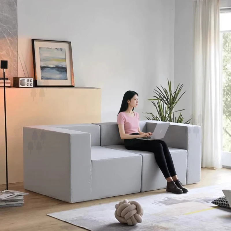Modern 2-seat office combination sofa living room vacuum packaging sofa compression bed
