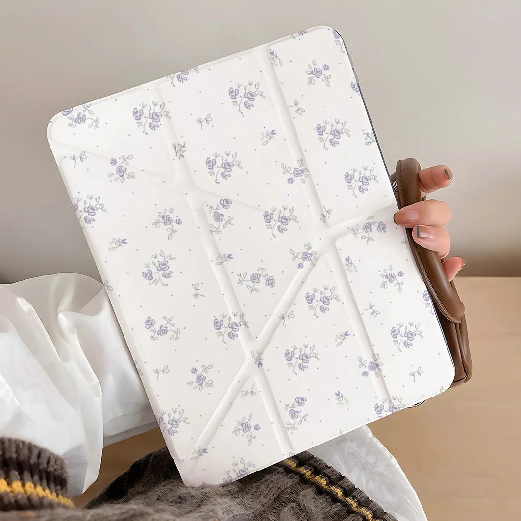 3 Fold Flower Magnetic Table Case For ipad Mini7 6 iPad 11 10 6 5 Pro11 12.9 13 M2 M4 Air 11 13 5 4 9.7inch for 10th A16 Cover