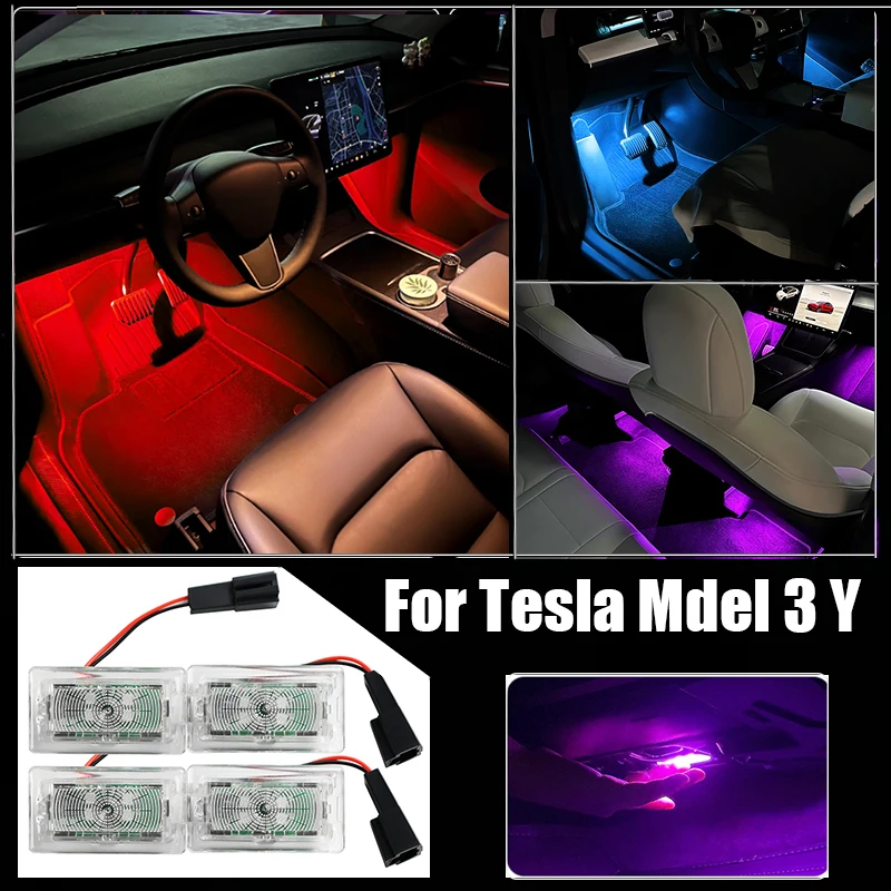 

Car Footwell Lamp For Tesla Model 3 Model Y 2017 2018 2019 2020 2021 2022 2023 2024 2025 Atmosphere Lights Interior Accessories