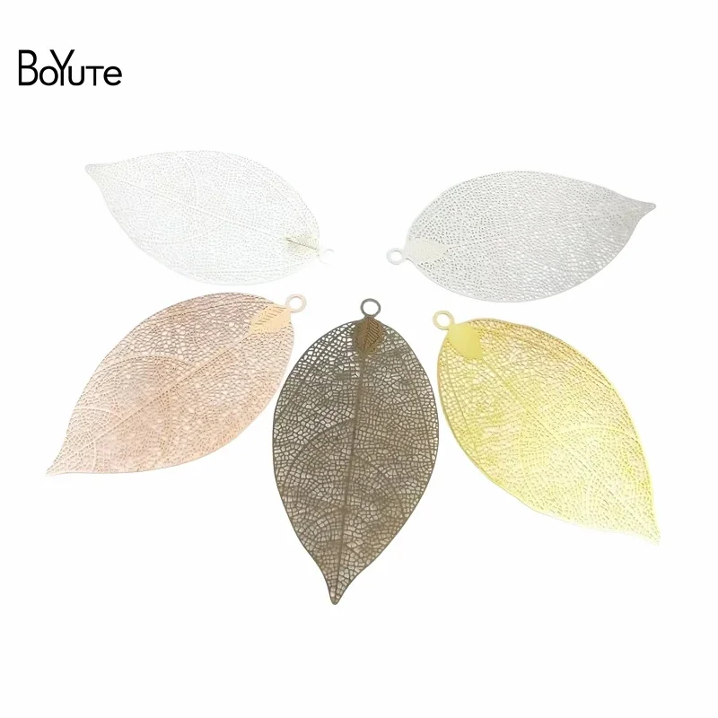 

BoYuTe (10 Pieces/Lot) 75*35MM Big Metal Brass Filigree Leaf Materials Diy Jewelry Accessories